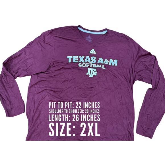 Vintage Tees - Adidas Texas A&M Softball Graphic Tee*SZ 2XL - Picture 3 of 4